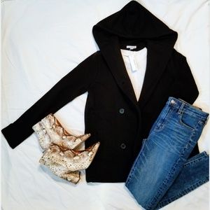 James Perse Double Breasted Hooded Jacket︱Size 2/M